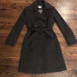 J.Crew Charcoal Grey Stadium Cloth Wool Coat